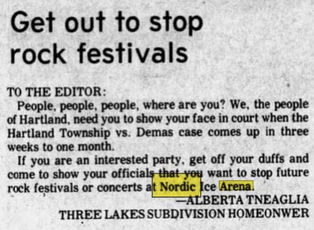 Nordic Ice Arena - May 1975 Local Residents Against Concerts (newer photo)